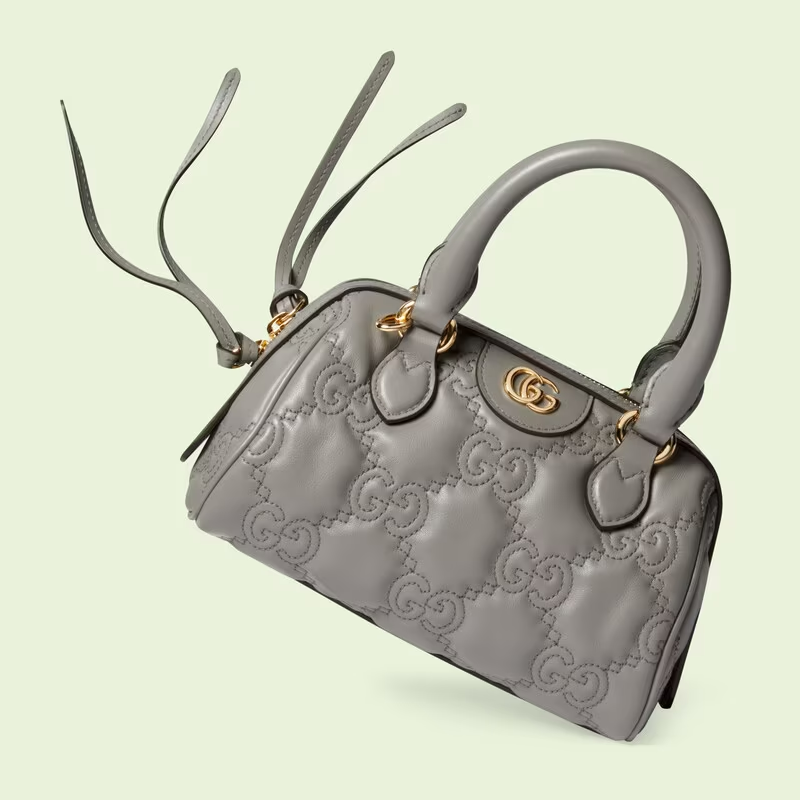  Túi Nữ Gucci GG Matelassé Leather Top Handle Bag 'Grey' 