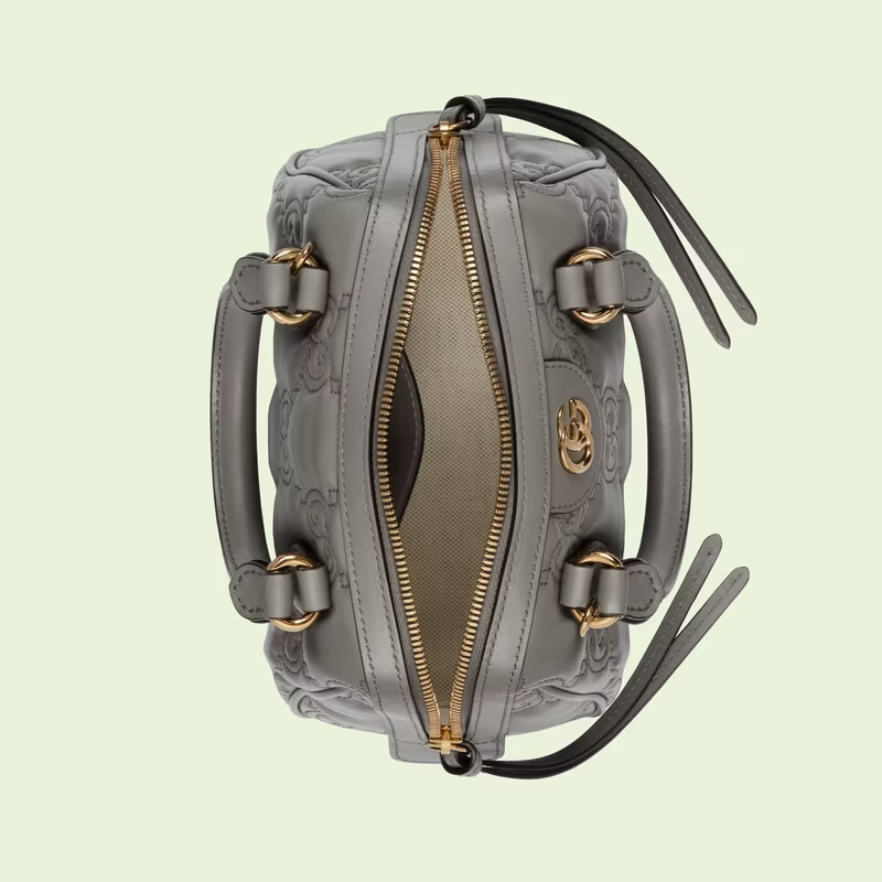  Túi Nữ Gucci GG Matelassé Leather Top Handle Bag 'Grey' 