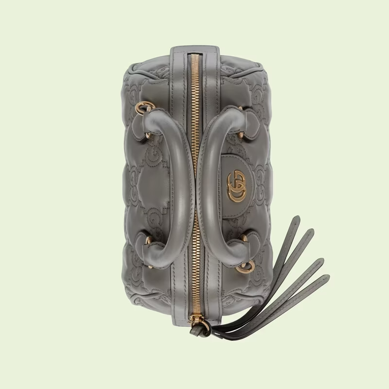  Túi Nữ Gucci GG Matelassé Leather Top Handle Bag 'Grey' 