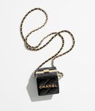  Túi Nữ Chanel Clutch With Chain Patent Lambskin Gold Tone Metal 'Black' 