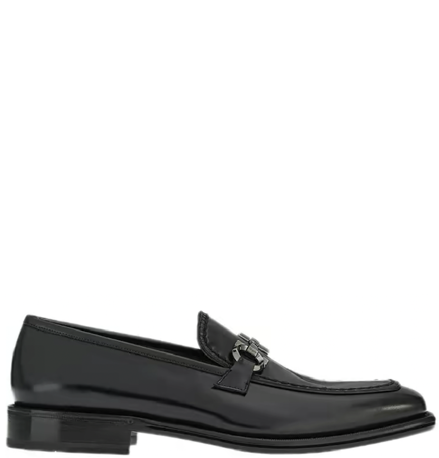  Giày Salvatore Ferragamo Nam Loafer With Gancini Buckle Ornament Calf Leather 'Black' 