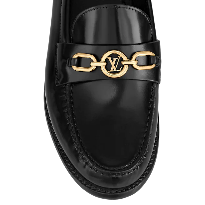  Giày Nữ Louis Vuitton Chess Flat Loafers 'Black' 