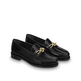  Giày Nữ Louis Vuitton Chess Flat Loafers 'Black' 