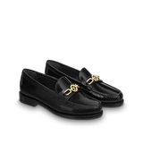  Giày Nữ Louis Vuitton Chess Flat Loafers 'Black' 