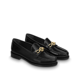  Giày Nữ Louis Vuitton Chess Flat Loafers 'Black' 