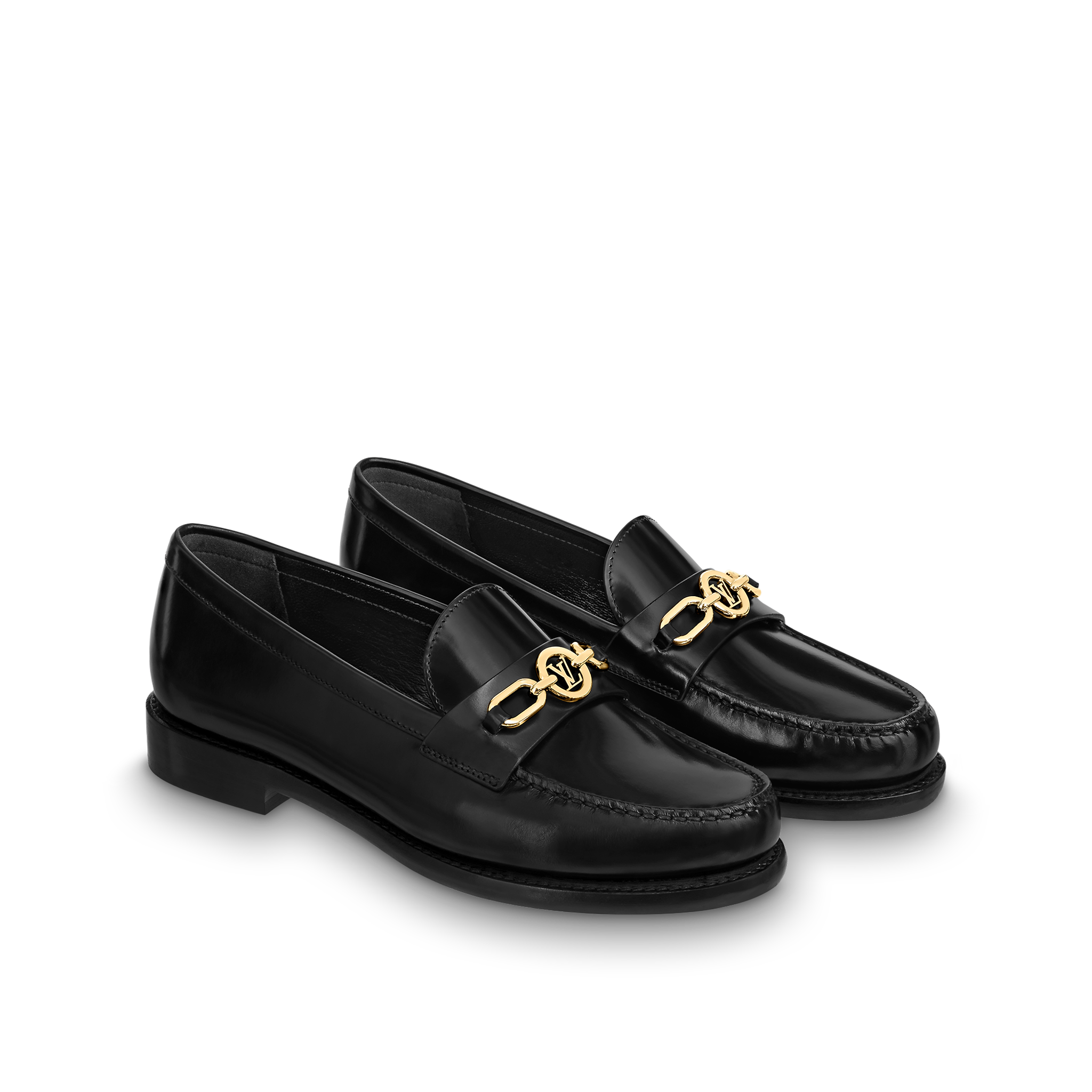  Giày Nữ Louis Vuitton Chess Flat Loafers 'Black' 