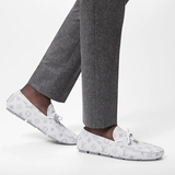  Giày Nam Louis Vuitton LV Driver Moccasins 'White' 