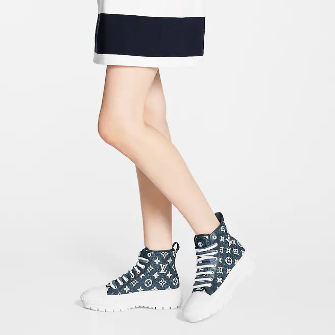  Giày Nữ Louis Vuitton Lv Squad Trainer Boots 'Navy Blue' 