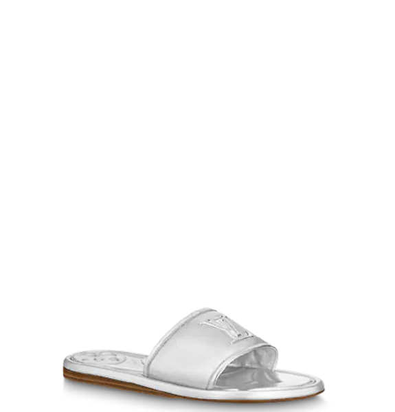  Dép Nữ Louis Vuitton Magnetic Flat Mules Silver 