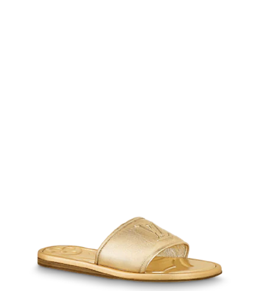  Dép Nữ Louis Vuitton Magnetic Flat Mules Gold 