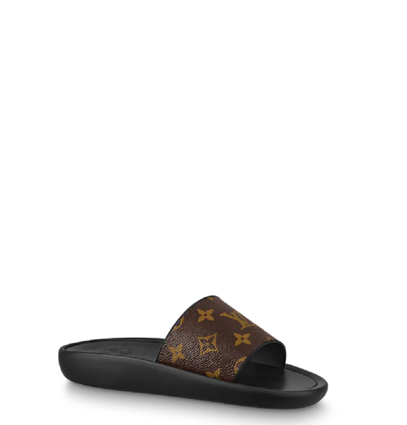  Dép Nữ Louis Vuitton Sunbath Flat Mules Cacao Brown 