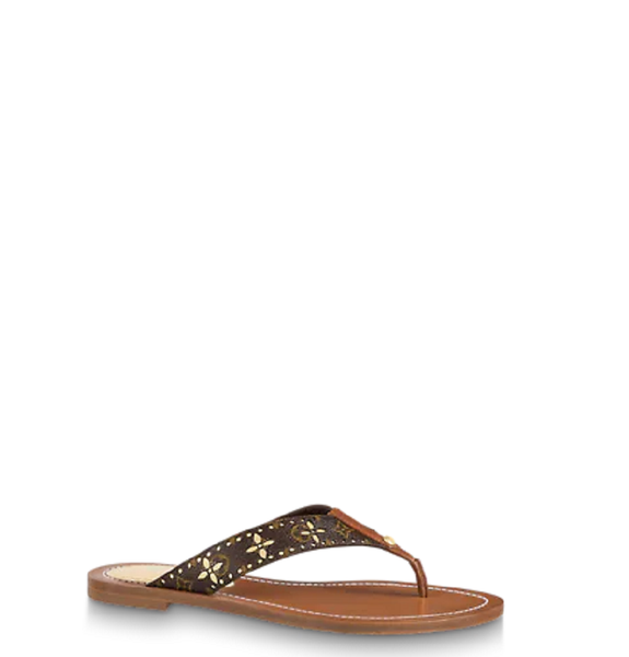  Dép Nữ Louis Vuitton Sunny Flat Sandals Gold 