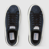  Giày Nữ Gucci GG Sneaker 'Blue Denim With Black GG Crystals' ‎ 