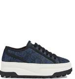  Giày Nữ Gucci GG Sneaker 'Blue Denim With Black GG Crystals' ‎ 