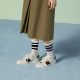  Giày Nữ Gucci Ace Trainer With Web 'White' ‎‎ 