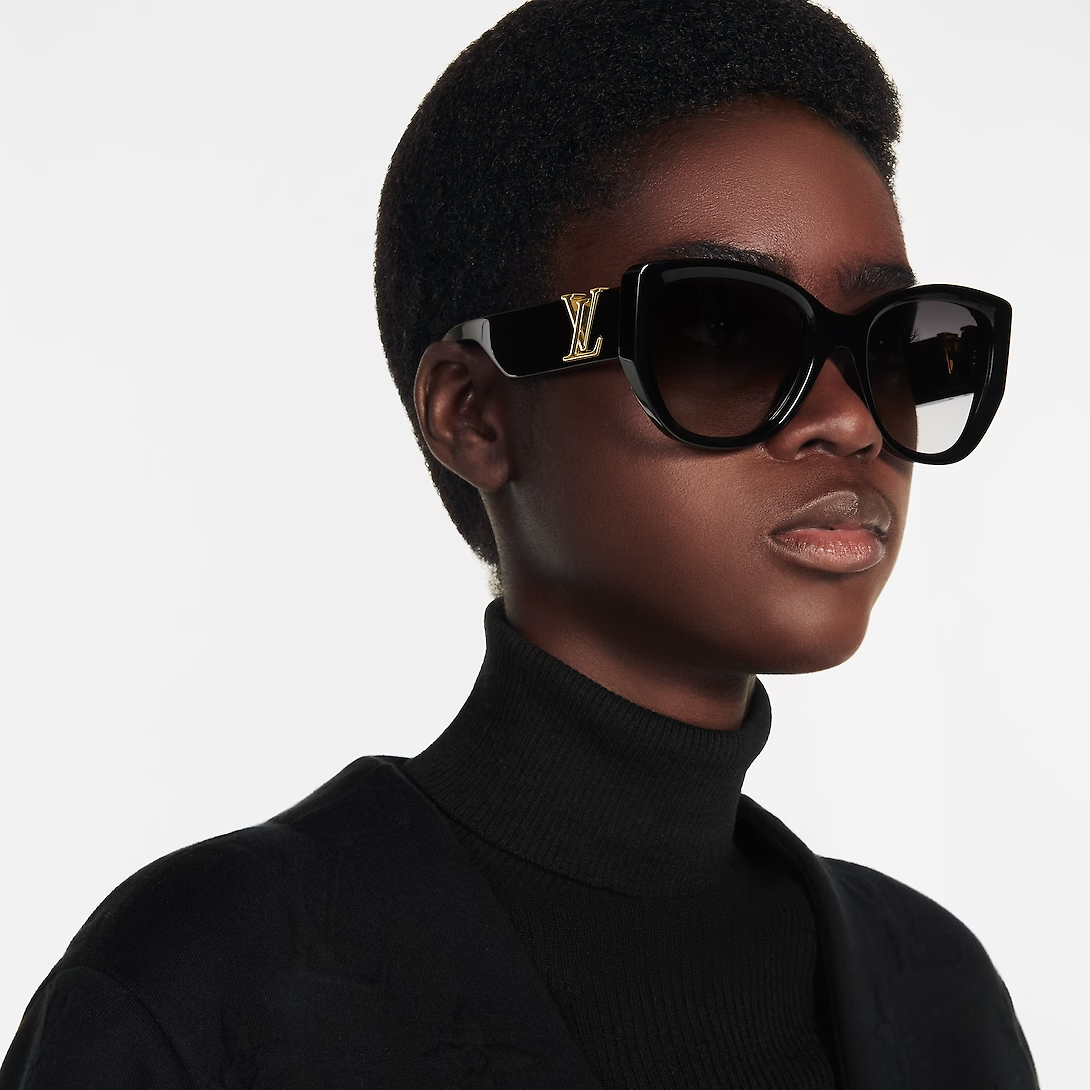 Kinh N Louis Vuitton LV Icon Cat Eye Sunglasses Black Z1733W LUXITY