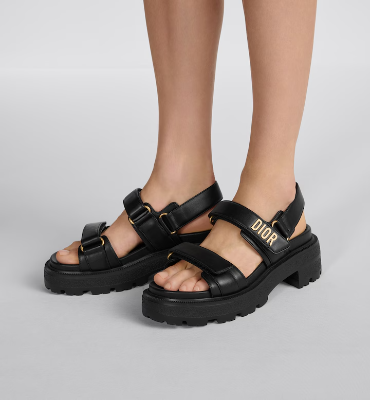 Dép Nữ Dior Dioract Platform Sandal 'Black' KCO016LAB-S900