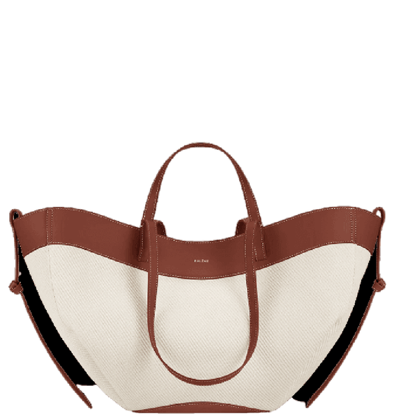  Túi Nữ Polene Cyme 'Cognac Canvas' 