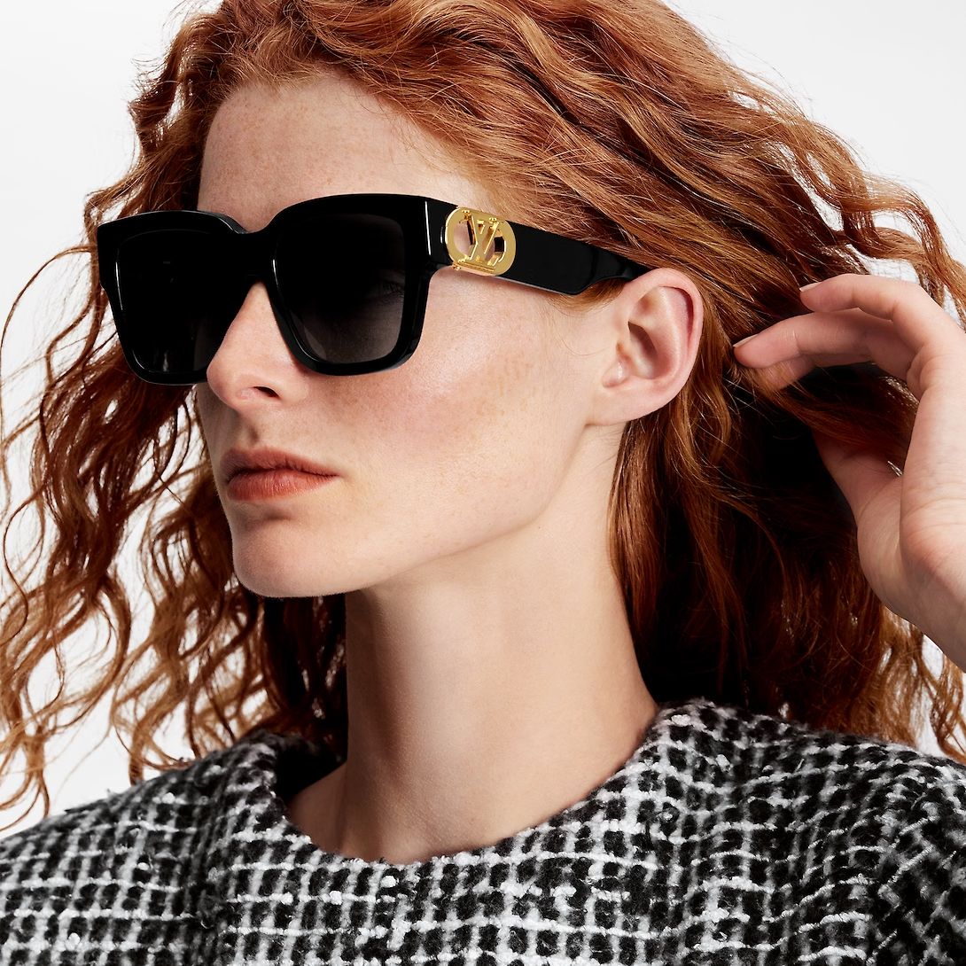  Kính Nữ Louis Vuitton LV Link PM Square Sunglasses 'Black' 