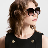  Kính Nữ Louis Vuitton Minigram Pearl Square Sunglasses 'Black' 