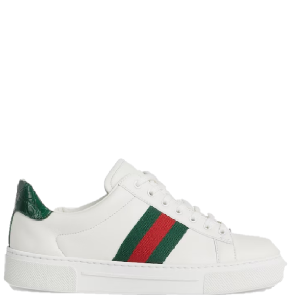  Giày Nữ Gucci Ace Trainer With Web 'White' ‎‎ 