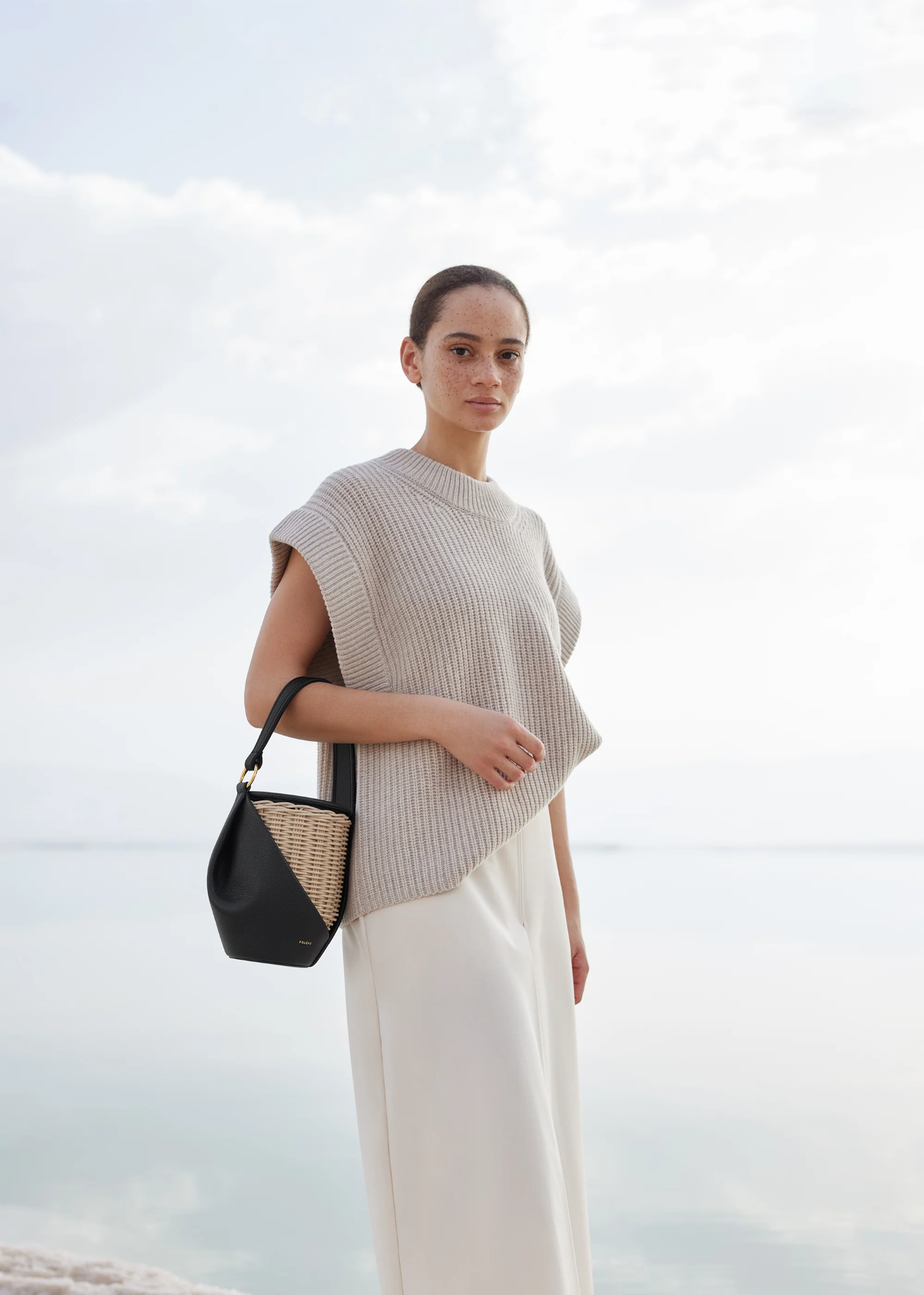  Túi Nữ Polene Yké Textured 'Black' 