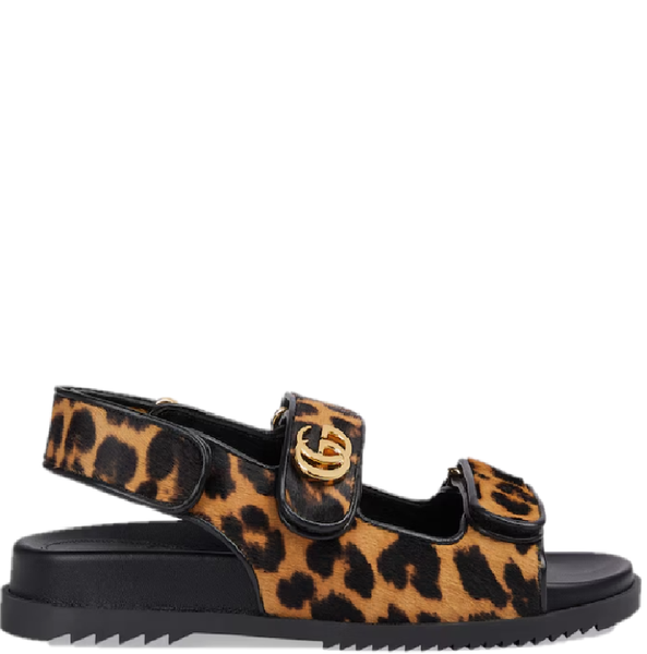  Dép Nữ Gucci GG Double G Sandal 'Leopard' 