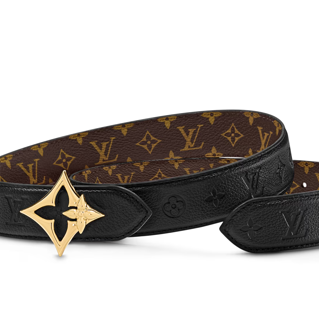  Thắt Lưng Nữ Louis Vuitton LV Flowergram 30mm Reversible Belt 'Black' 