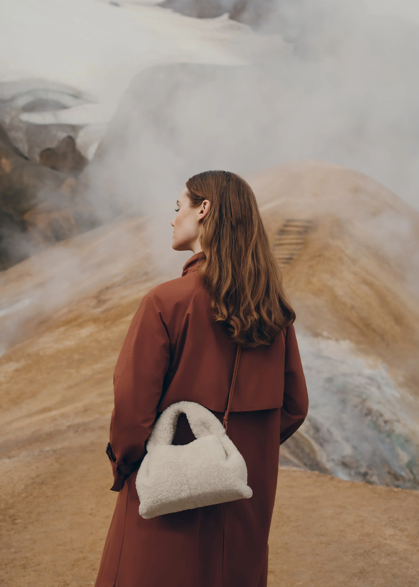  Túi Nữ Polene Numéro Neuf Mini 'Ecru Shearling' 