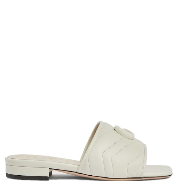  Dép Nữ Gucci Slide With Double G 'White' 