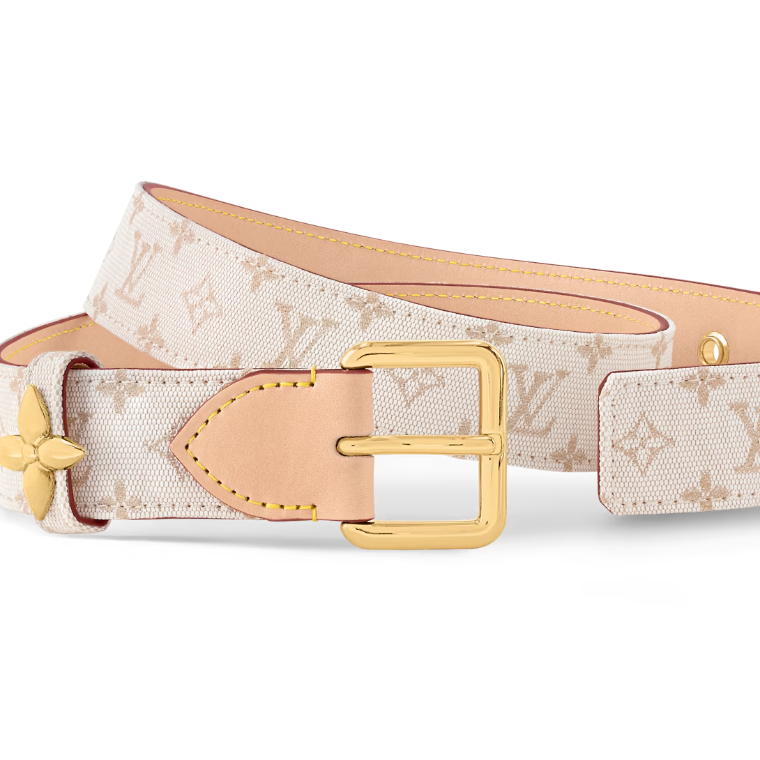  Thắt Lưng Nữ Louis Vuitton LV Flowergram Ardillon 30MM Belt 'White' 