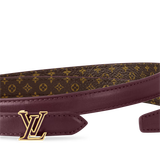  Thắt Lưng Nữ Louis Vuitton Mini LV Enamel 15MM Reversible Belt 'Burgundy' 