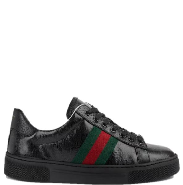  Giày Nữ Gucci Ace Trainer With Web 'Black' ‎‎ 