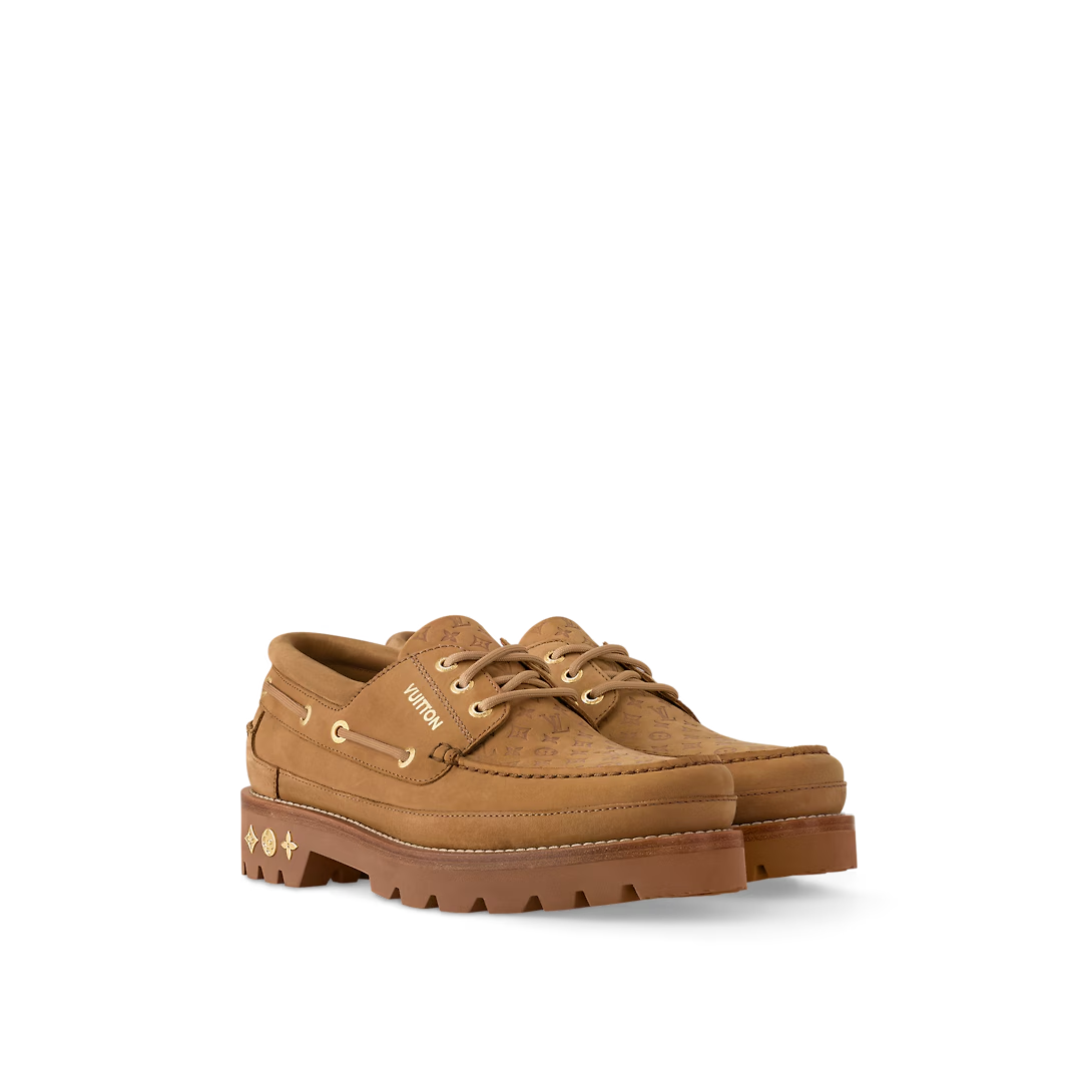 Giày Nam Louis Vuitton LV Ranger Boat Shoes 'Beige' 