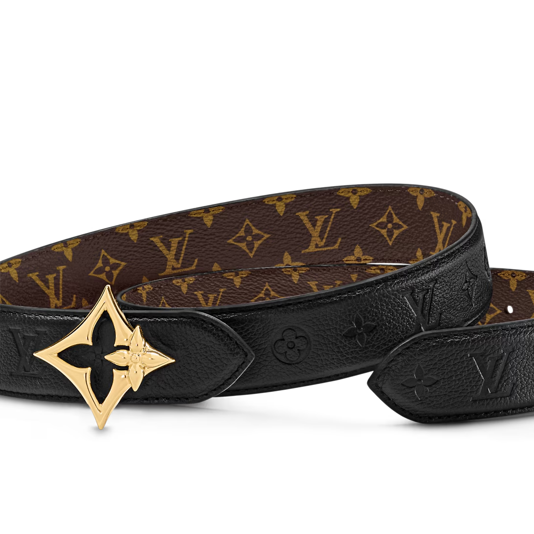  Thắt Lưng Nữ Louis Vuitton LV Flowergram 30mm Reversible Belt 'Black' 