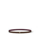  Thắt Lưng Nữ Louis Vuitton Mini LV Enamel 15MM Reversible Belt 'Burgundy' 
