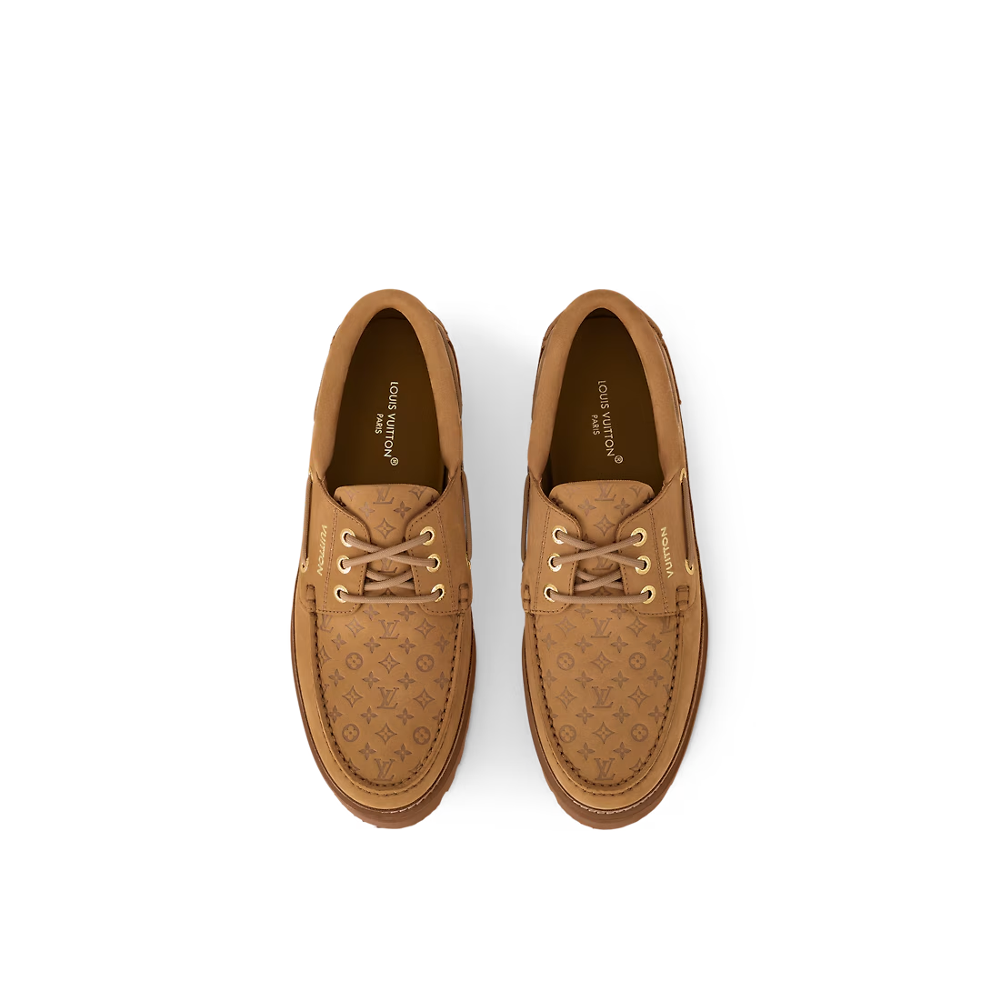  Giày Nam Louis Vuitton LV Ranger Boat Shoes 'Beige' 