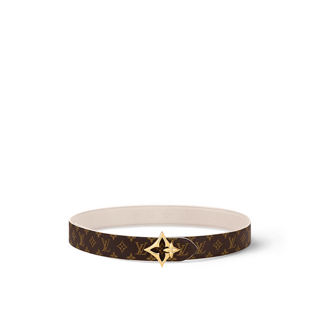  Thắt Lưng Nữ Louis Vuitton LV Flowergram 30MM Reversible Belt 'Cream' 