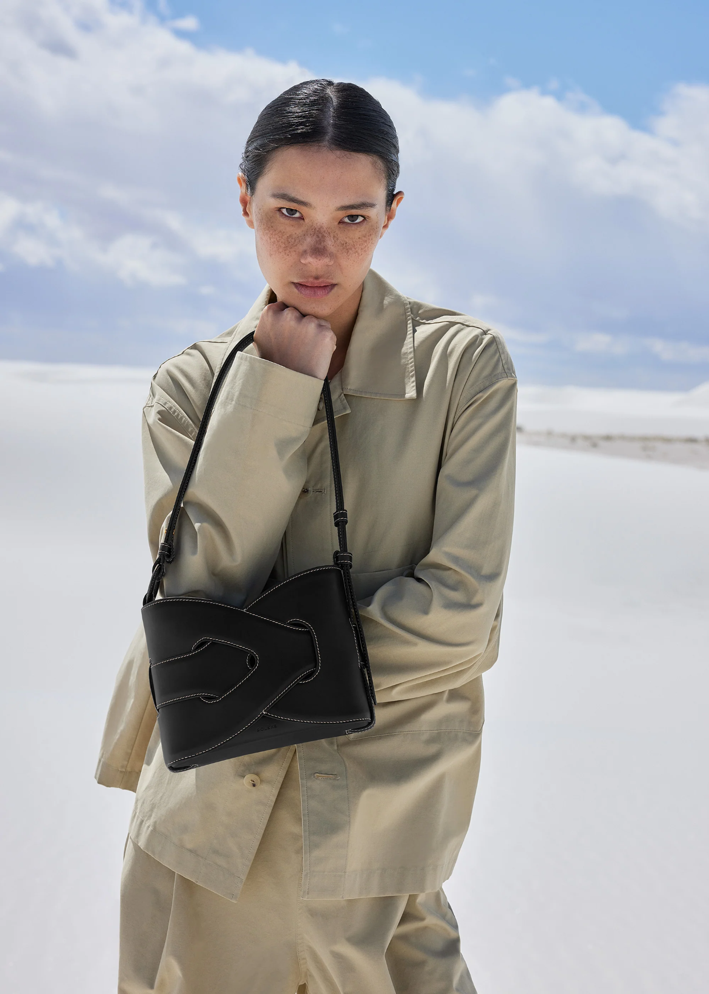  Túi Nữ Polene Nodde Smooth 'Black' 