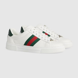  Giày Nữ Gucci Ace Trainer With Web 'White' ‎‎ 