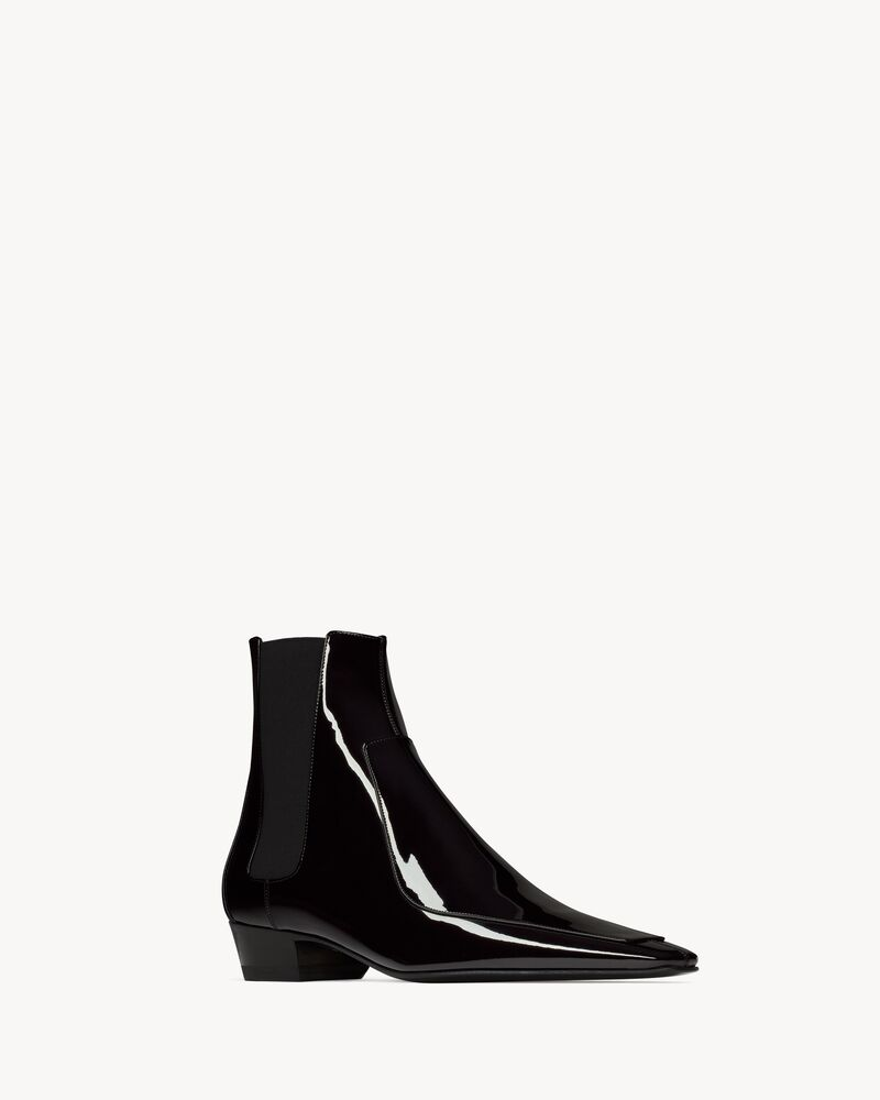  Giày Nam Saint Laurent Paolo Chelsea Boots In Patent Leather 'Black' 