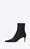  Giày Nữ Saint Laurent Vendome Booties In Glazed Leather 'Black' 