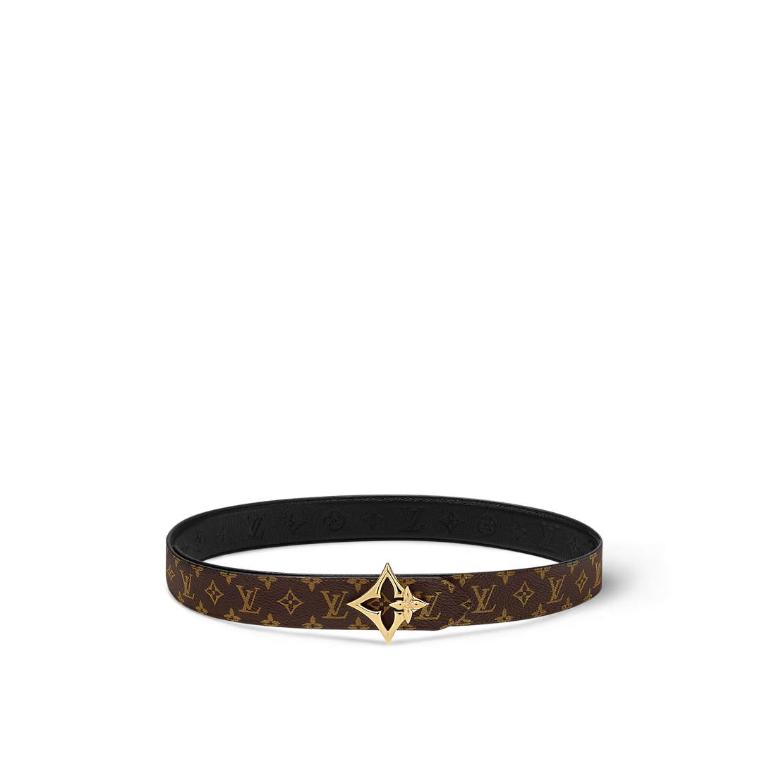  Thắt Lưng Nữ Louis Vuitton LV Flowergram 30mm Reversible Belt 'Black' 