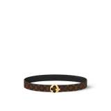  Thắt Lưng Nữ Louis Vuitton LV Flowergram Round 30MM Reversible Belt 'Black' 