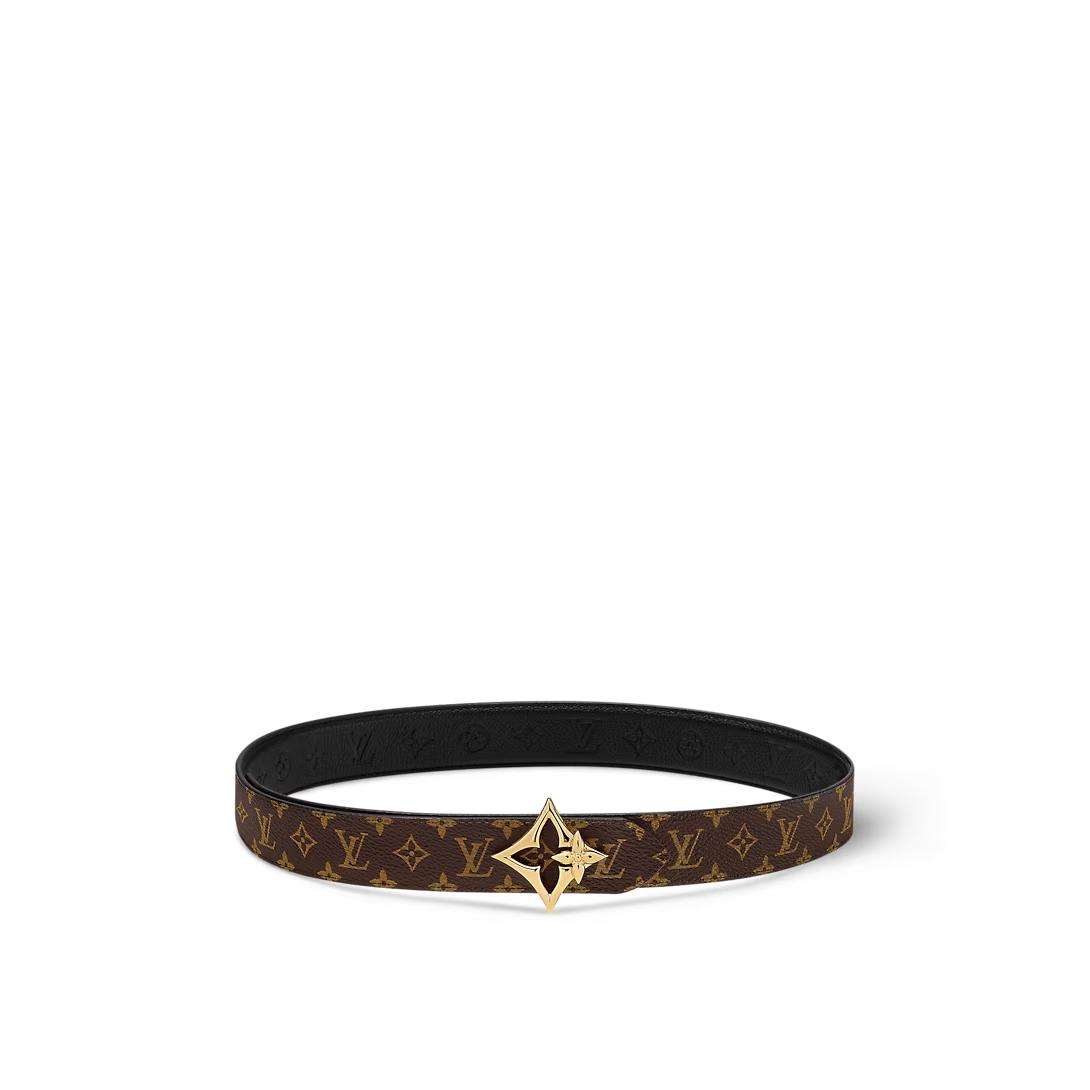  Thắt Lưng Nữ Louis Vuitton LV Flowergram 30mm Reversible Belt 'Black' 