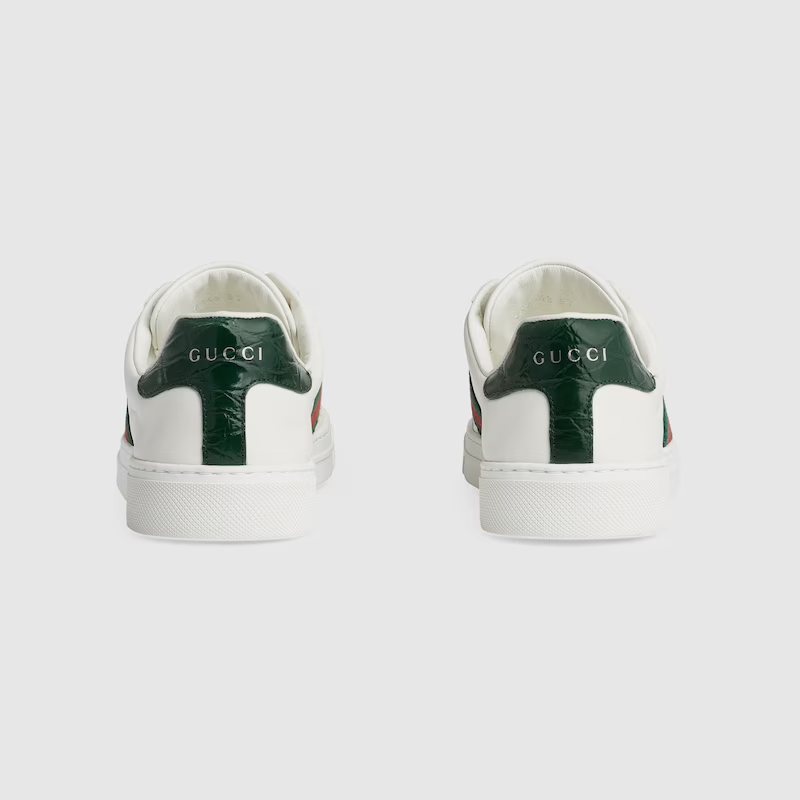  Giày Nữ Gucci Ace Trainer With Web 'White' ‎‎ 