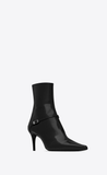  Giày Nữ Saint Laurent Vendome Booties In Glazed Leather 'Black' 