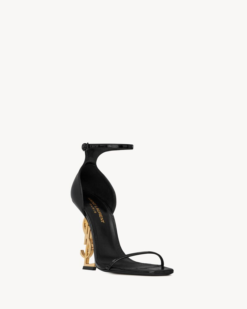  Giày Nữ Saint Laurent Opyum Sandals In Patent Leather 'Black' 