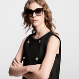  Kính Nữ Louis Vuitton Minigram Pearl Square Sunglasses 'Black' 