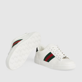  Giày Nữ Gucci Ace Trainer With Web 'White' ‎‎ 
